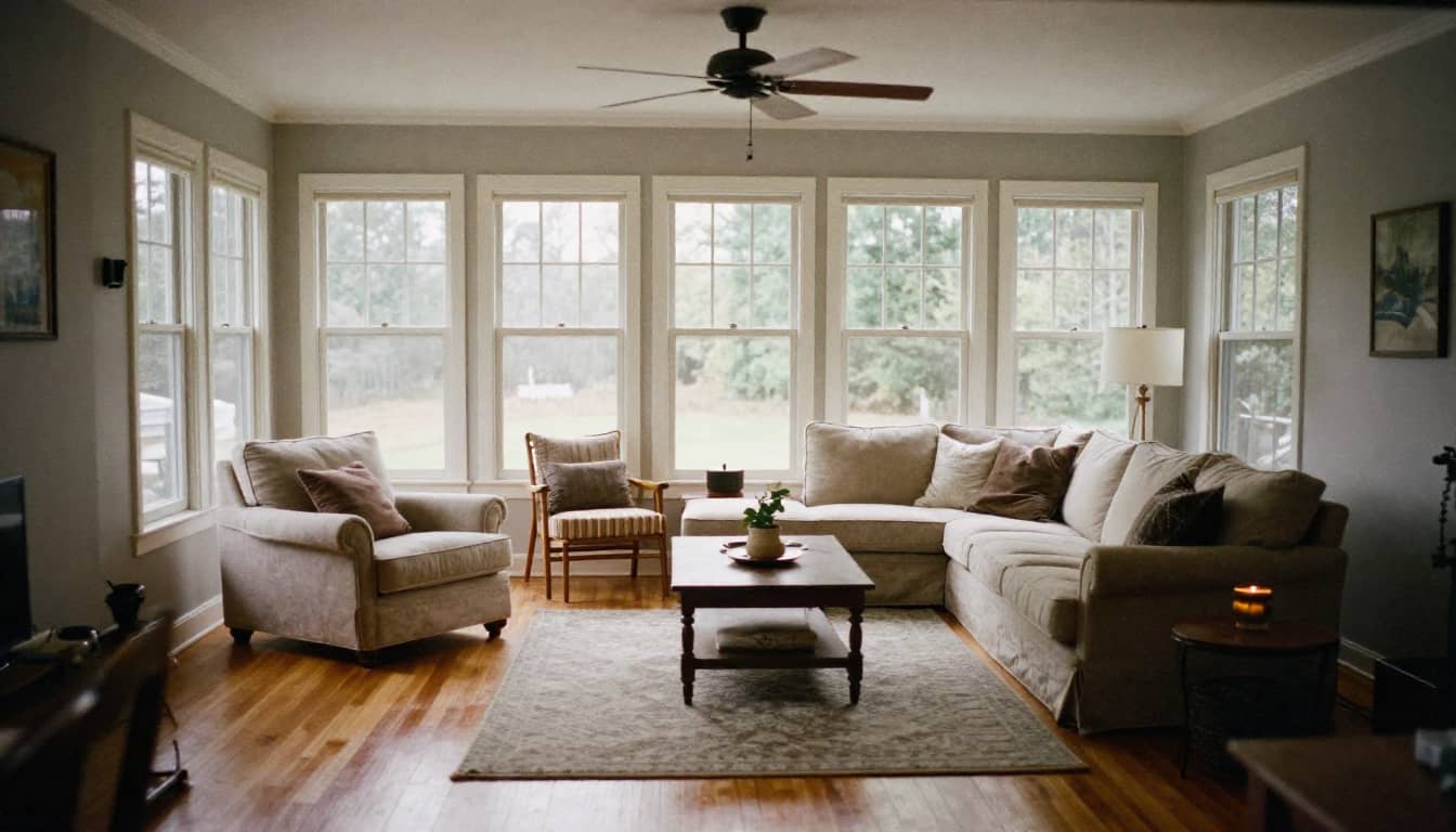 Open-concept living area in a custom Cole Construction home in Moore County