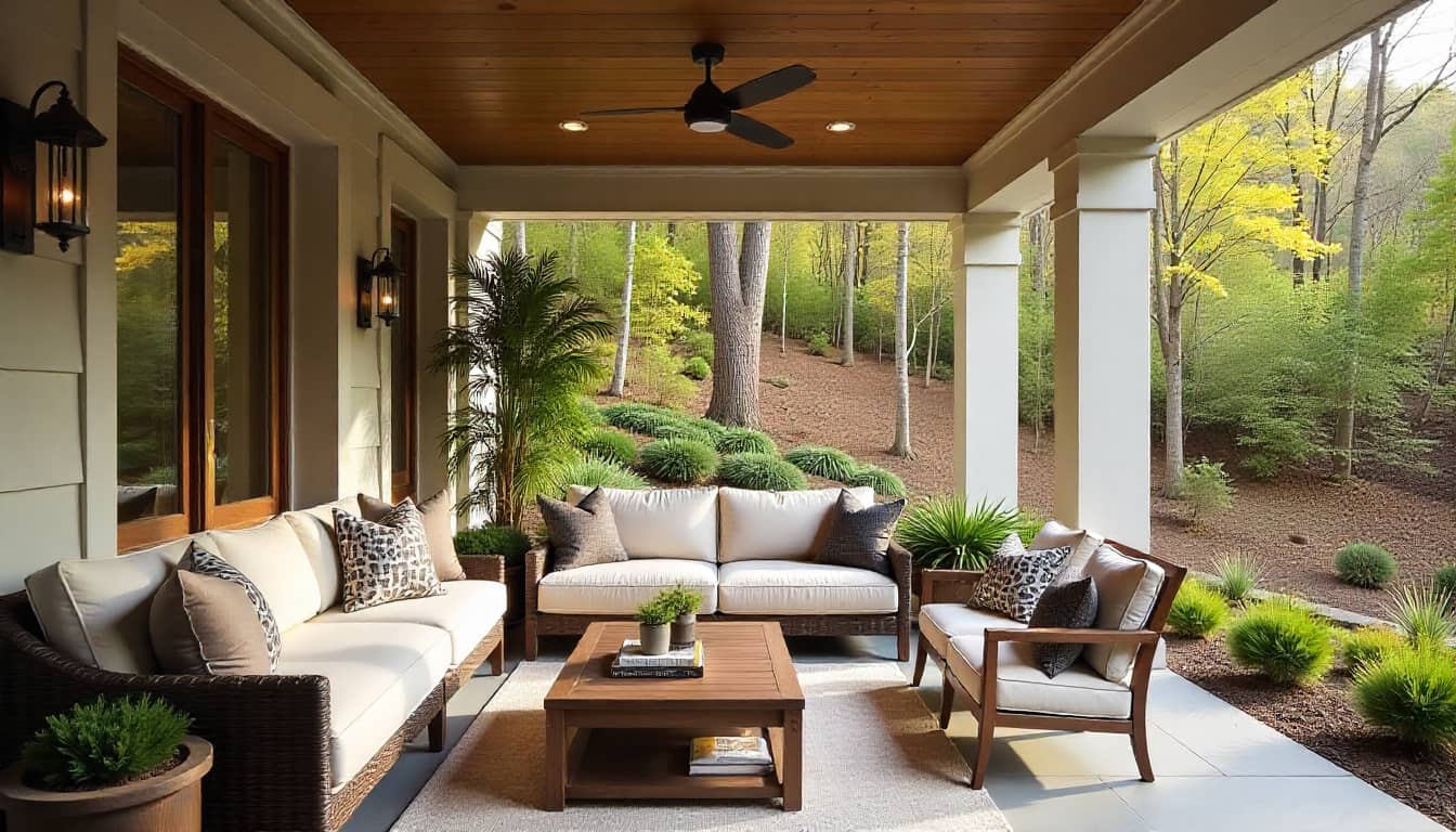 Outdoor living space of a Carolina Custom Homes custom-built home