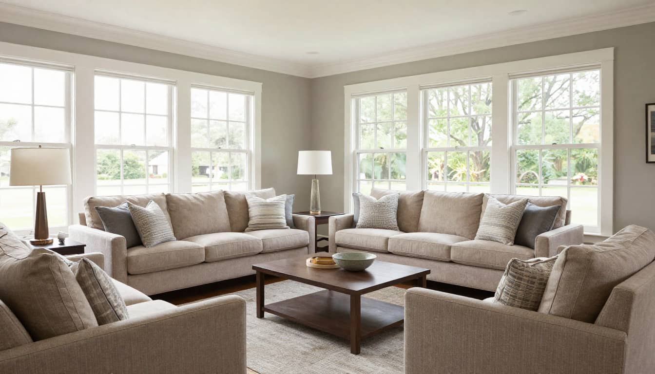 Timeless open living area in a Pinehurst Homes custom home