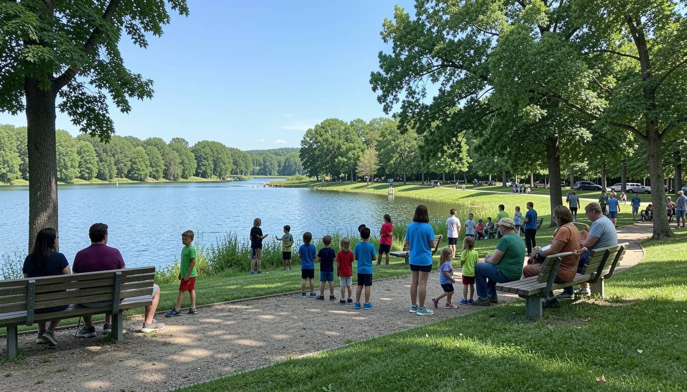 Vibrant community recreation area in Seven Lakes, North Carolina